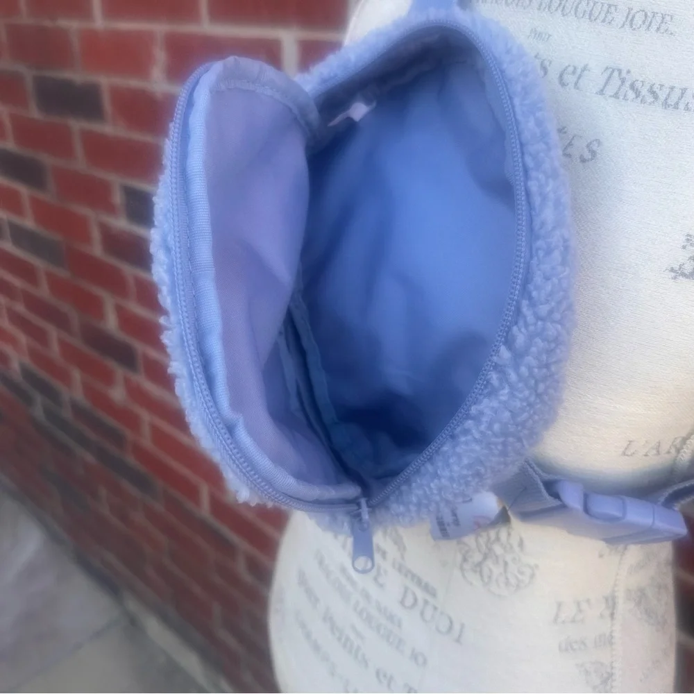 Cozy Blue Sherpa Crossbody Bag